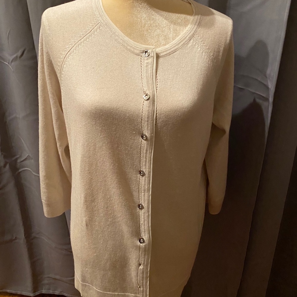 NWT long cream cardigan - H by Halston Brand
